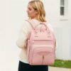 Pañalera Mochila Amanda Rosa Baby Land uso espalda