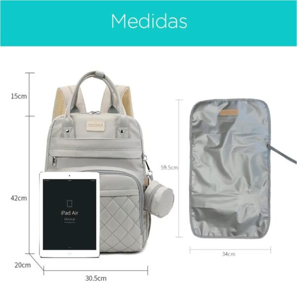 Pañalera Mochila Turin Rosa Baby Land medidas