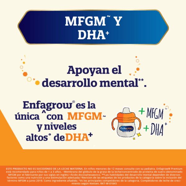 Fórmula de crecimiento Enfagrow Premium Sabor Natural Etapa 3 - Lata 375g desarrollo