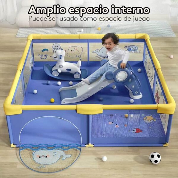 Corral Para Bebé Funkids Marino Azul 120x160 Cm Úpale nuevo amplio espacio