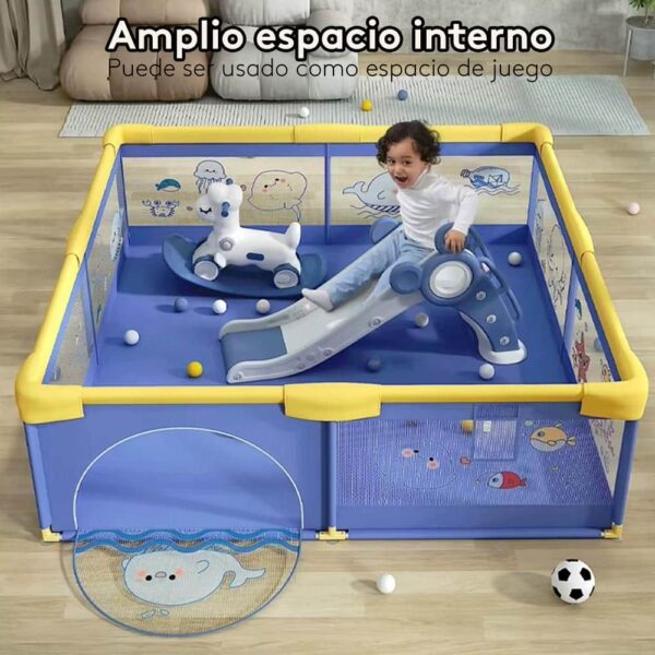 Corral Para Bebé Funkids Marino Azul 150x180 Cm Úpale nuevo amplio espacio