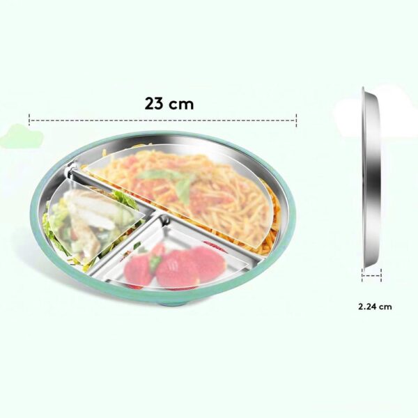 Plato Acero Inoxidable Turquesa Úpale medidas