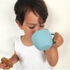 Taza Acero Inoxidable Celeste uso