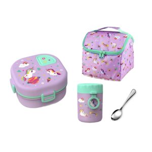 Kit Lonchera Bento Unicornio Úpale 18,6 * 18,6 * 19,3 CM