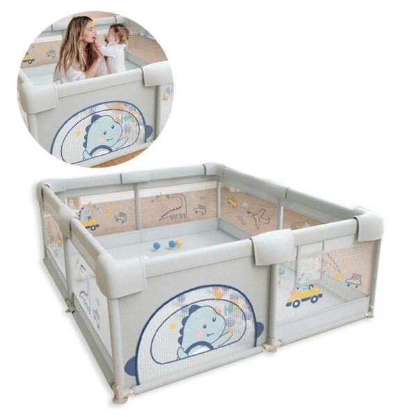 Corral para bebé Funkids Dinosaurio Gris 120x160cm Úpale solo nuevo