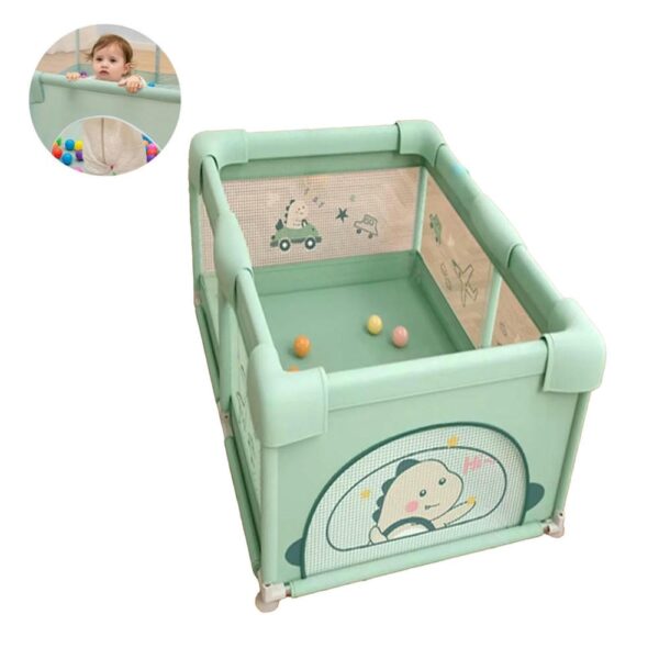 Corral para bebé Funkids Dinosario Dinosaurio Verde 120x160cm Úpale miniatura nuevo