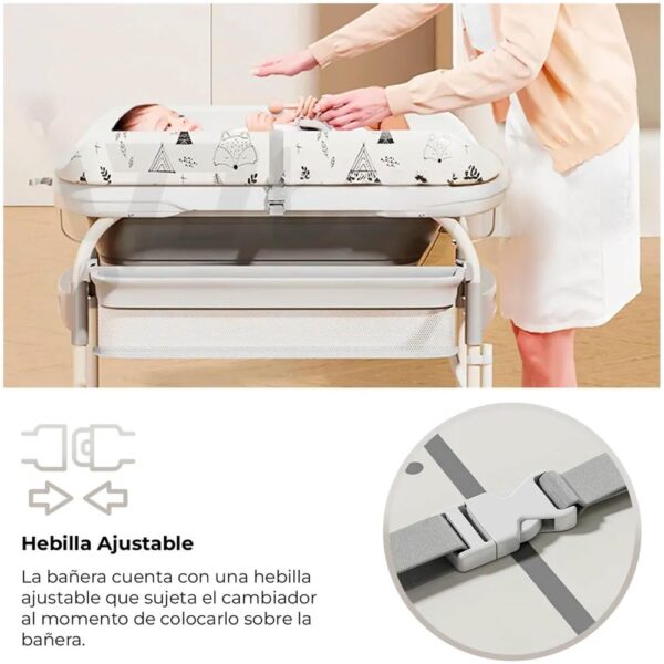 Cambiador de Bebé 3 en 1 FY001 Jirafa Gris Baby Land hebilla