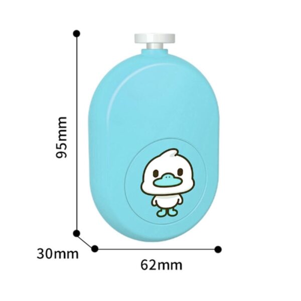 Limador de Uñas Eléctrico Celeste Pato Amor de Mamá medidas