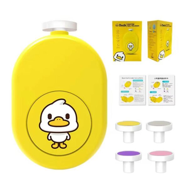 Limador de Uñas Eléctrico Amarillo Pato Amor de Mamá contenido