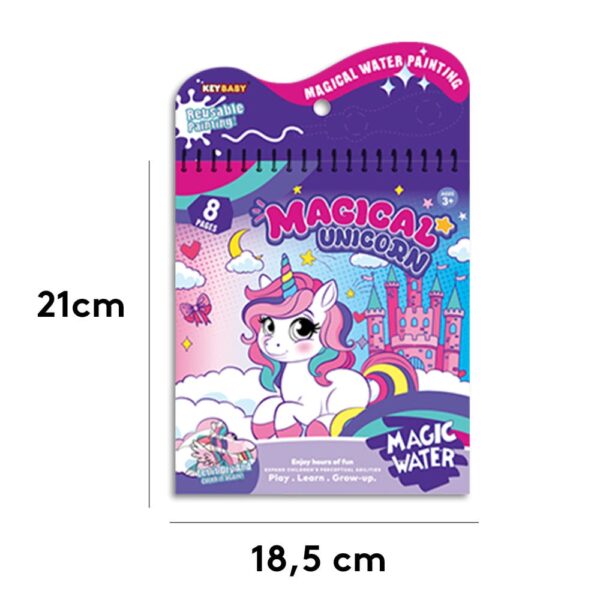 Libro Mágico Pinta Con Agua Unicornio Úpale medidas
